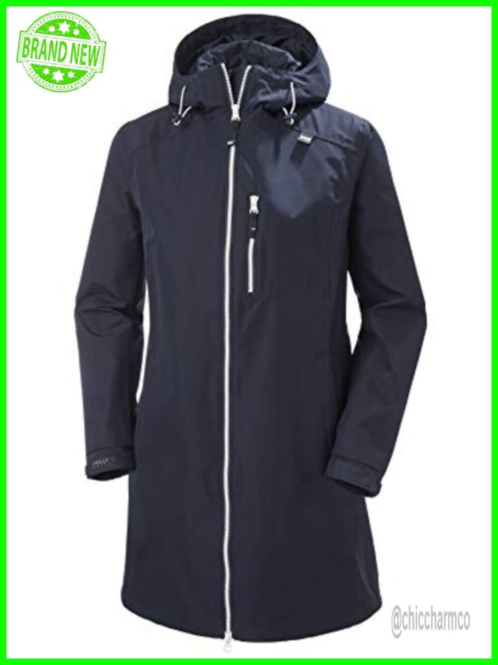 Helly Tech Waterproof Breathable Long Raincoat Jacket with Hood